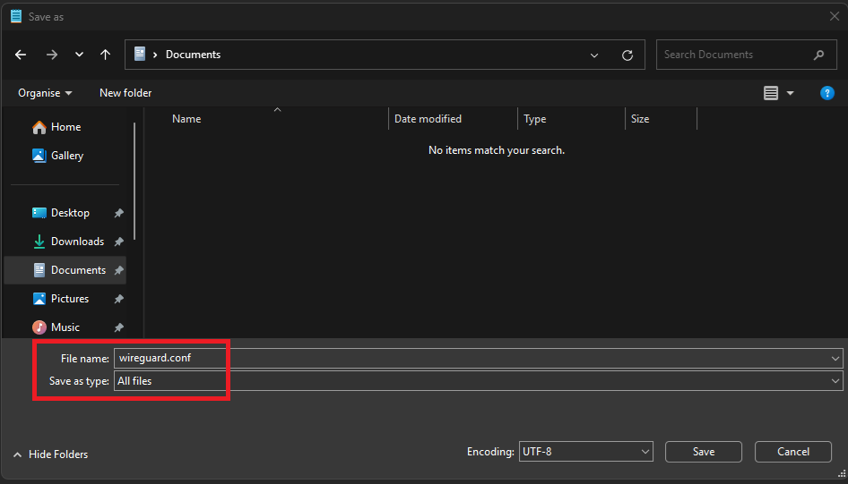 Saving WireGuard Configuration