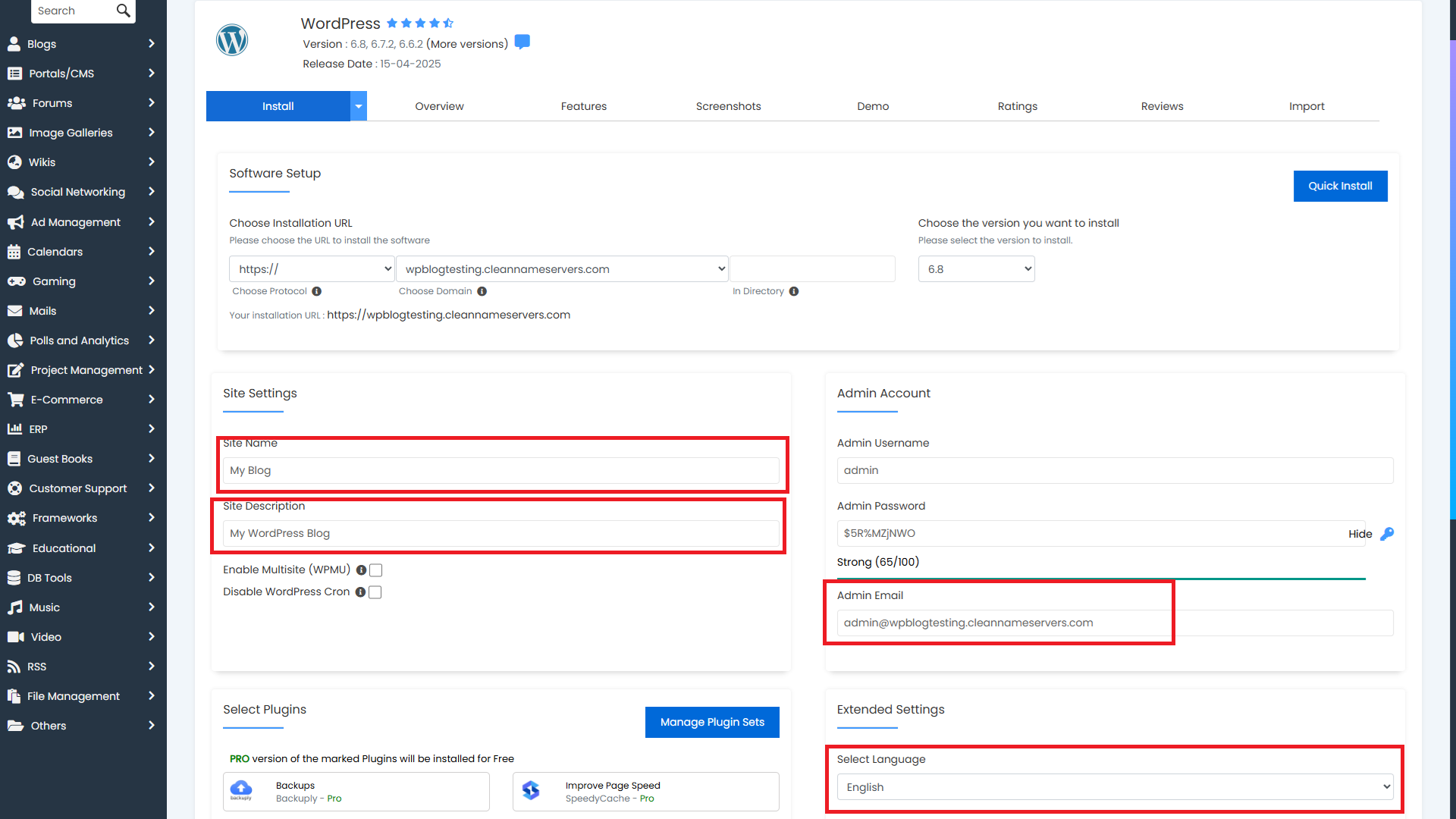 Customising WordPress Installation