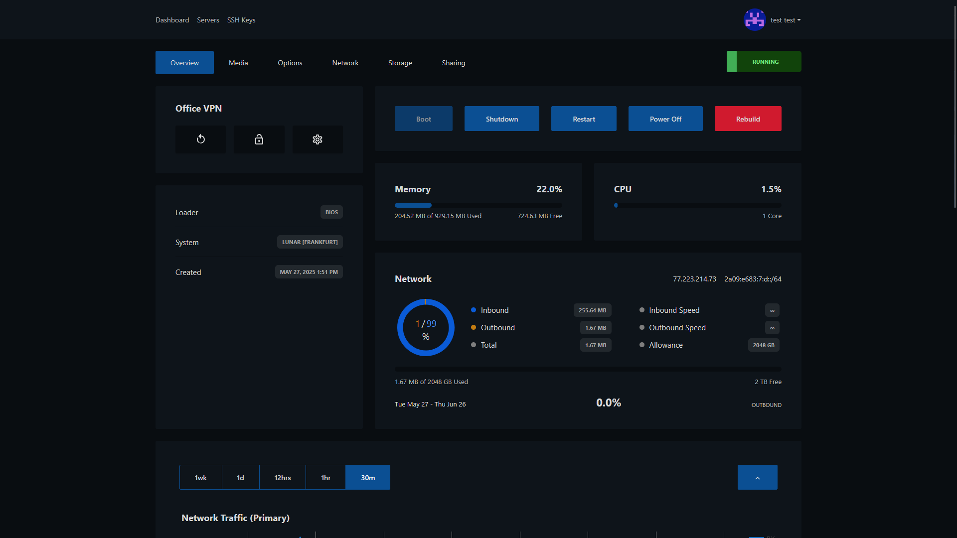 VirtFusion Dashboard